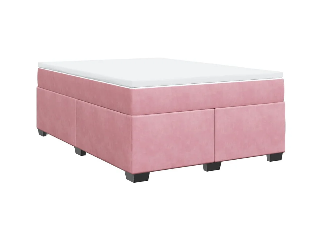Boxspringbett mit Matratze Rosa 140x190 cm Samt