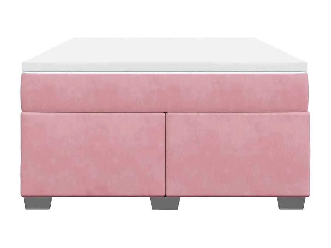 Boxspring met matras fluweel roze 140x190 cm