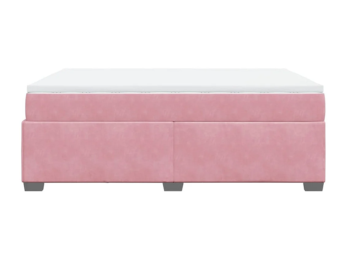 Boxspring met matras fluweel roze 140x190 cm
