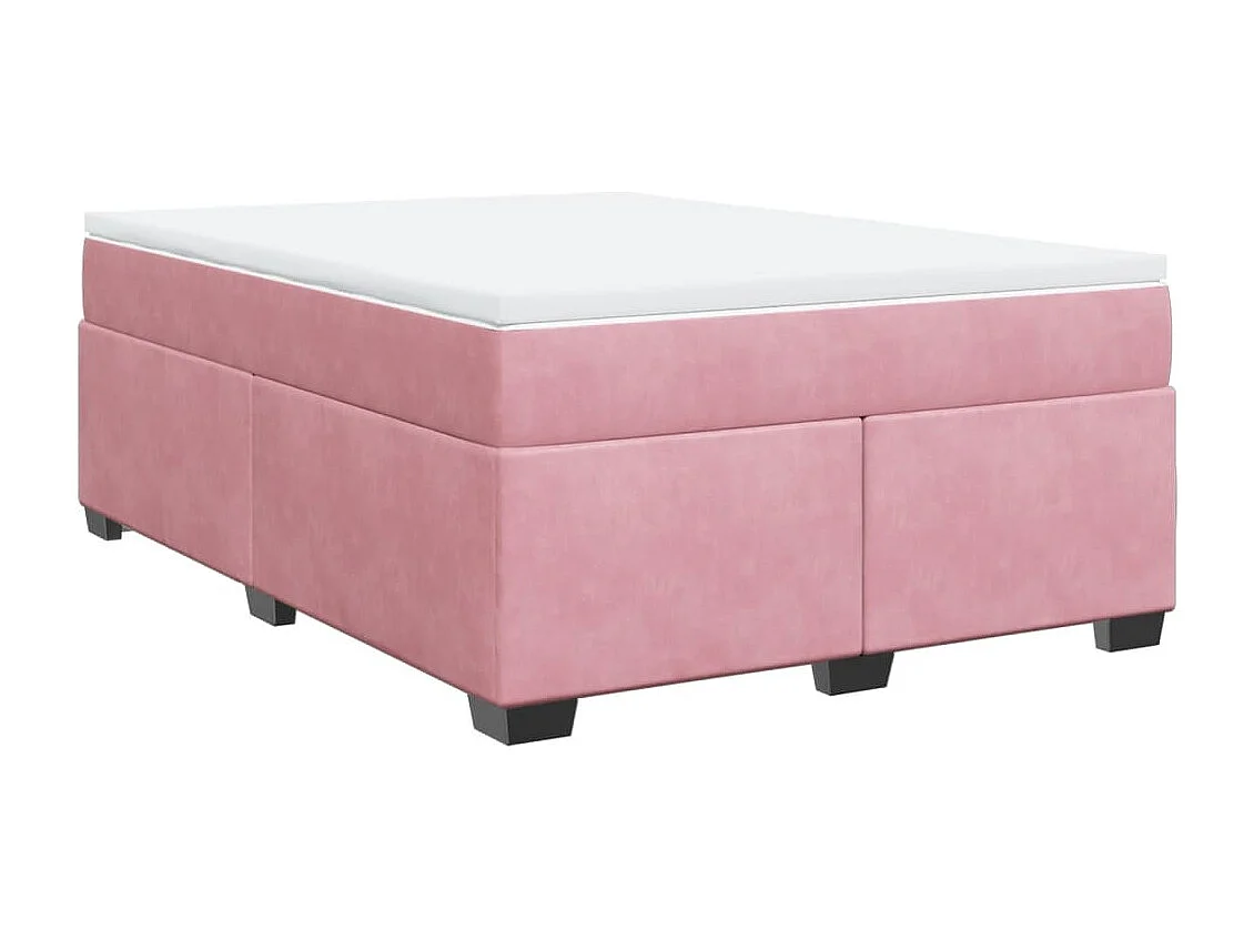 Giroletto a Molle con Materasso Rosa 140x190 cm in Velluto