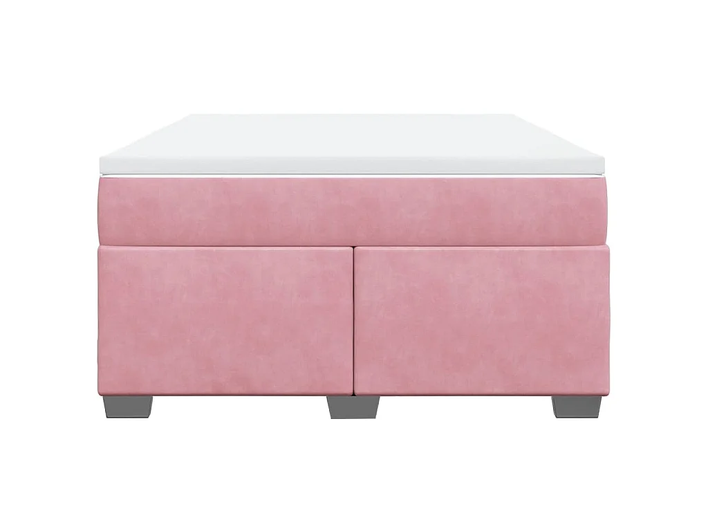 Cama com molas/colchão 140x190 cm veludo rosa