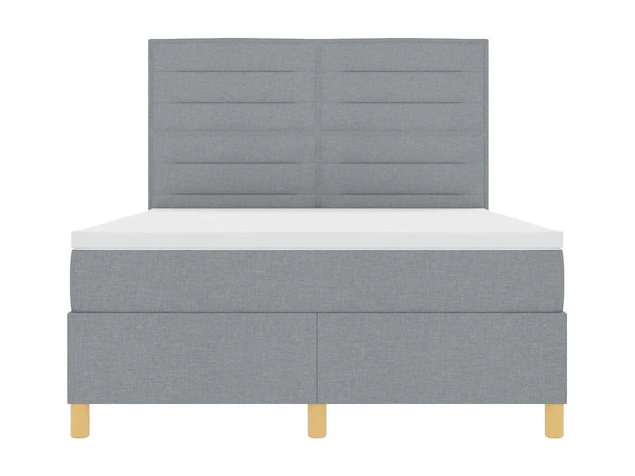 Cama Box com colchão Cinzento-claro 140 x 200 cm tecido