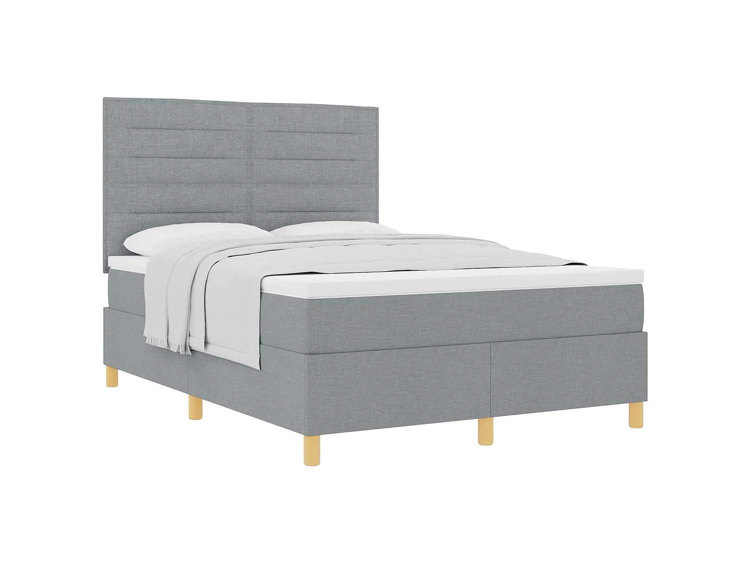 Boxspringbed met matras Lichtgrijs 140 x 200 cm Stof