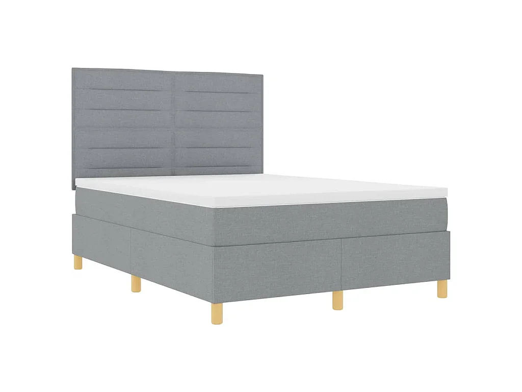 Boxspringbed met matras Lichtgrijs 140 x 200 cm Stof