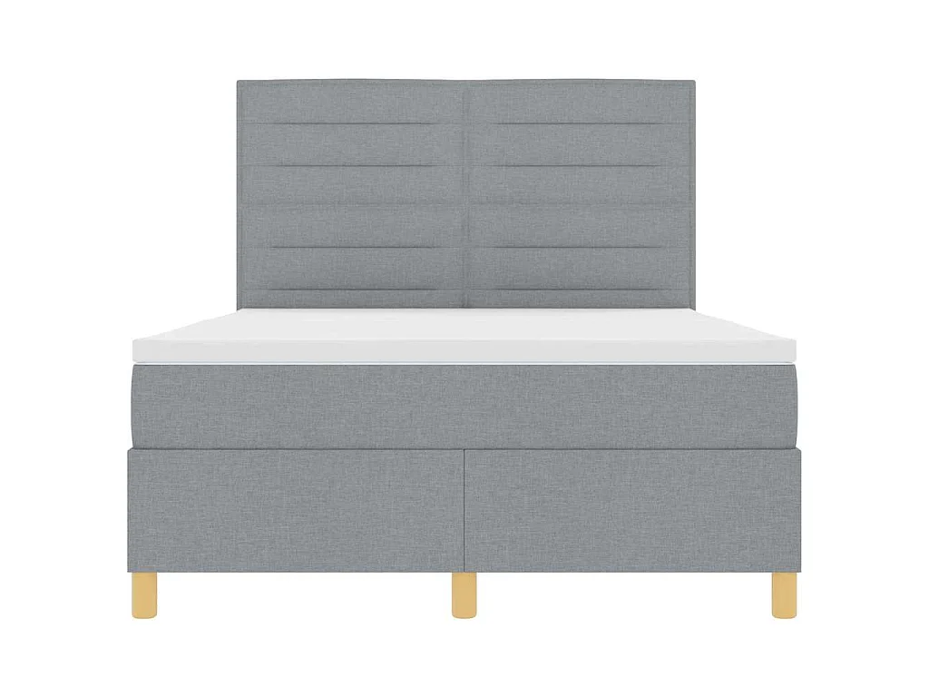 Boxspringbed met matras Lichtgrijs 140 x 200 cm Stof