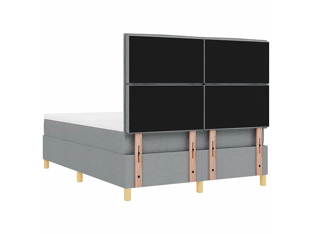 Boxspringbed met matras Lichtgrijs 140 x 200 cm Stof