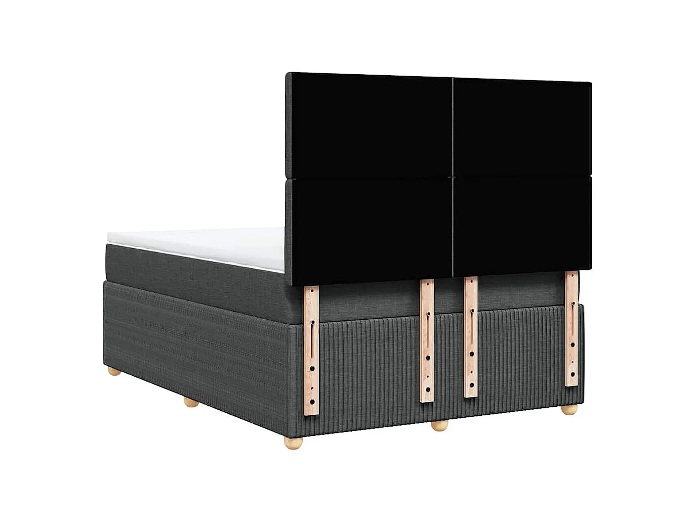 Boxspring met matras stof donkergrijs 140x190 cm