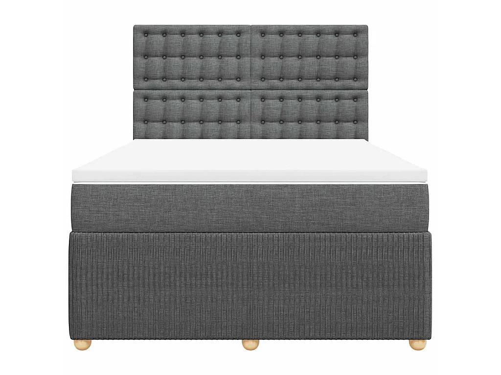 Sommier à lattes de lit avec matelas Gris foncé 140x190cm Tissu