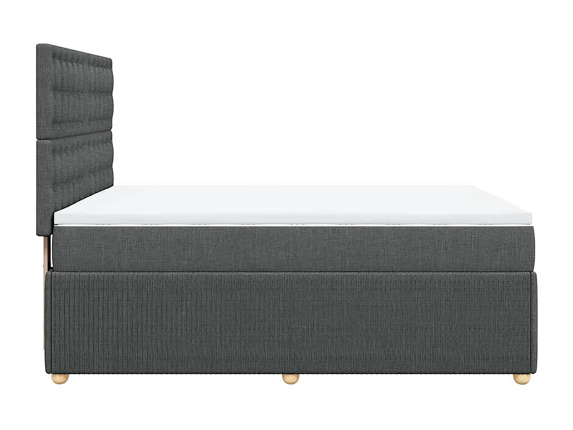 Sommier à lattes de lit avec matelas Gris foncé 140x190cm Tissu
