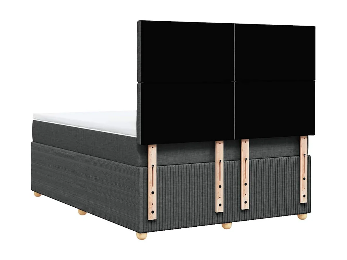 Sommier à lattes de lit avec matelas Gris foncé 140x190cm Tissu