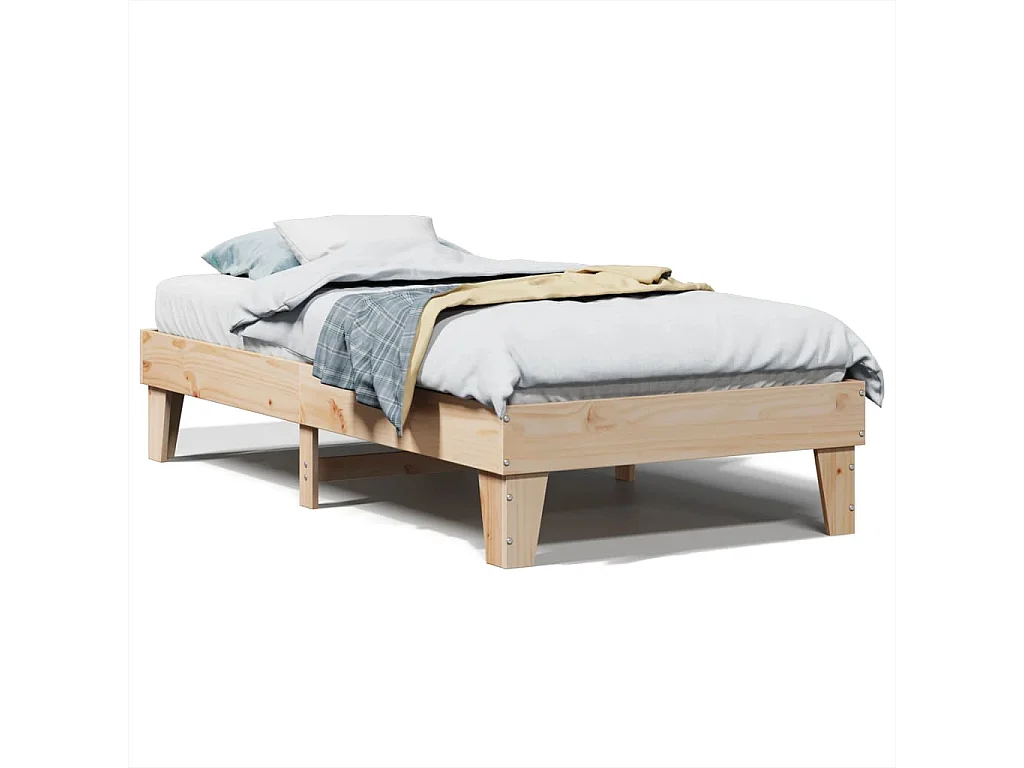 Giroletto senza Materasso 100x200 cm in Legno Massello di Pino