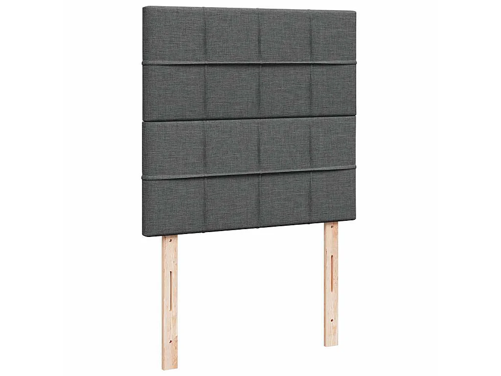 Cama box spring con colchón tela gris oscuro 90x200 cm