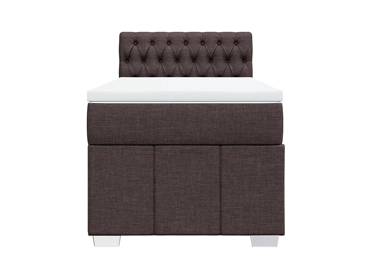 Boxspringbett mit Matratze Dunkelbraun 90x190 cm Stoff