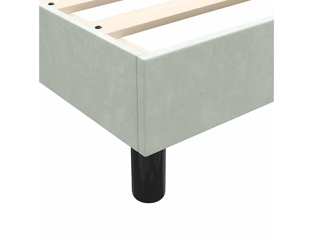 Sommier à lattes de lit et matelas gris clair 90x220 cm velours