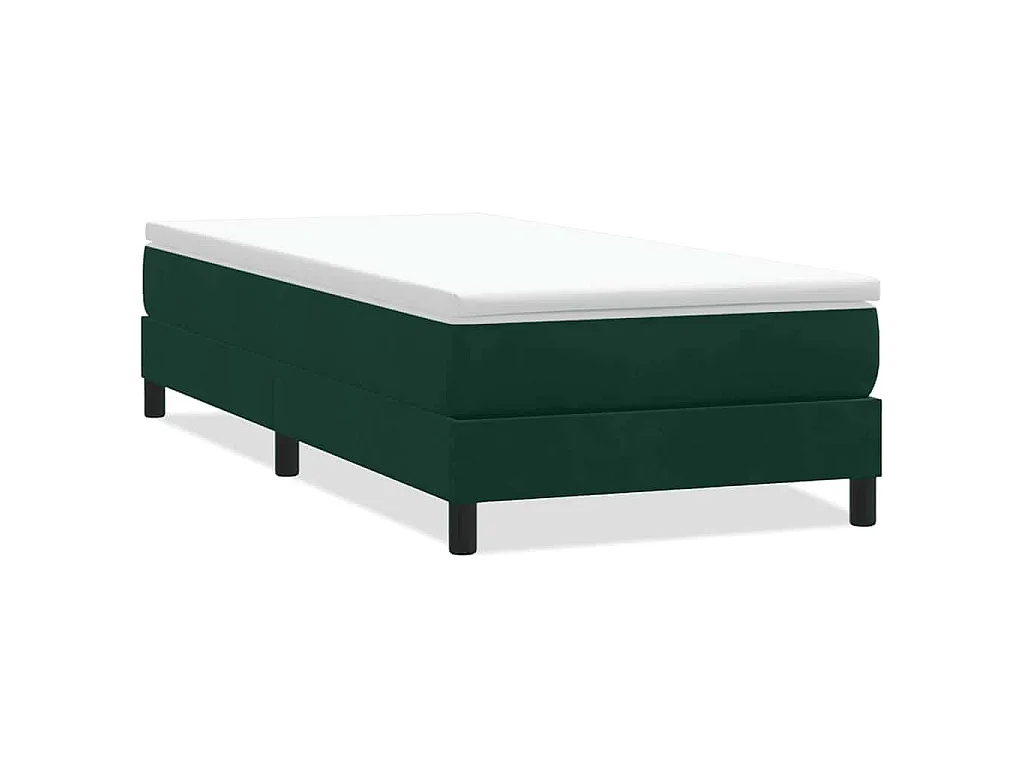 Boxspring zonder matras fluweel donkergroen 100x210 cm