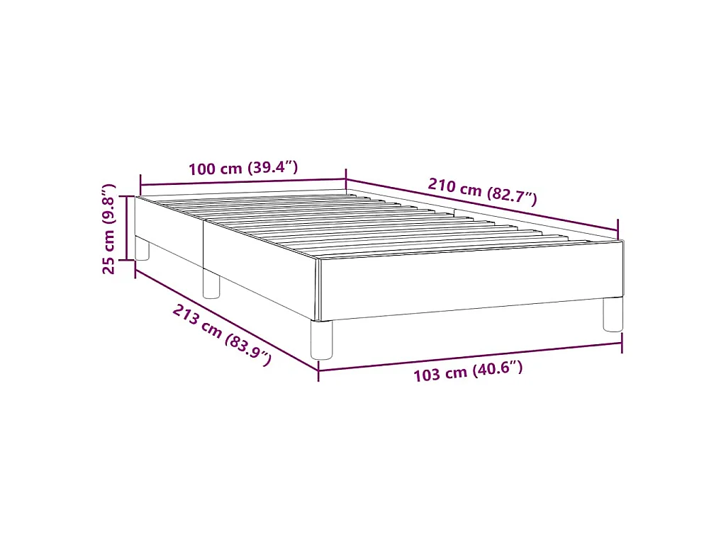 Boxspring zonder matras fluweel donkergroen 100x210 cm