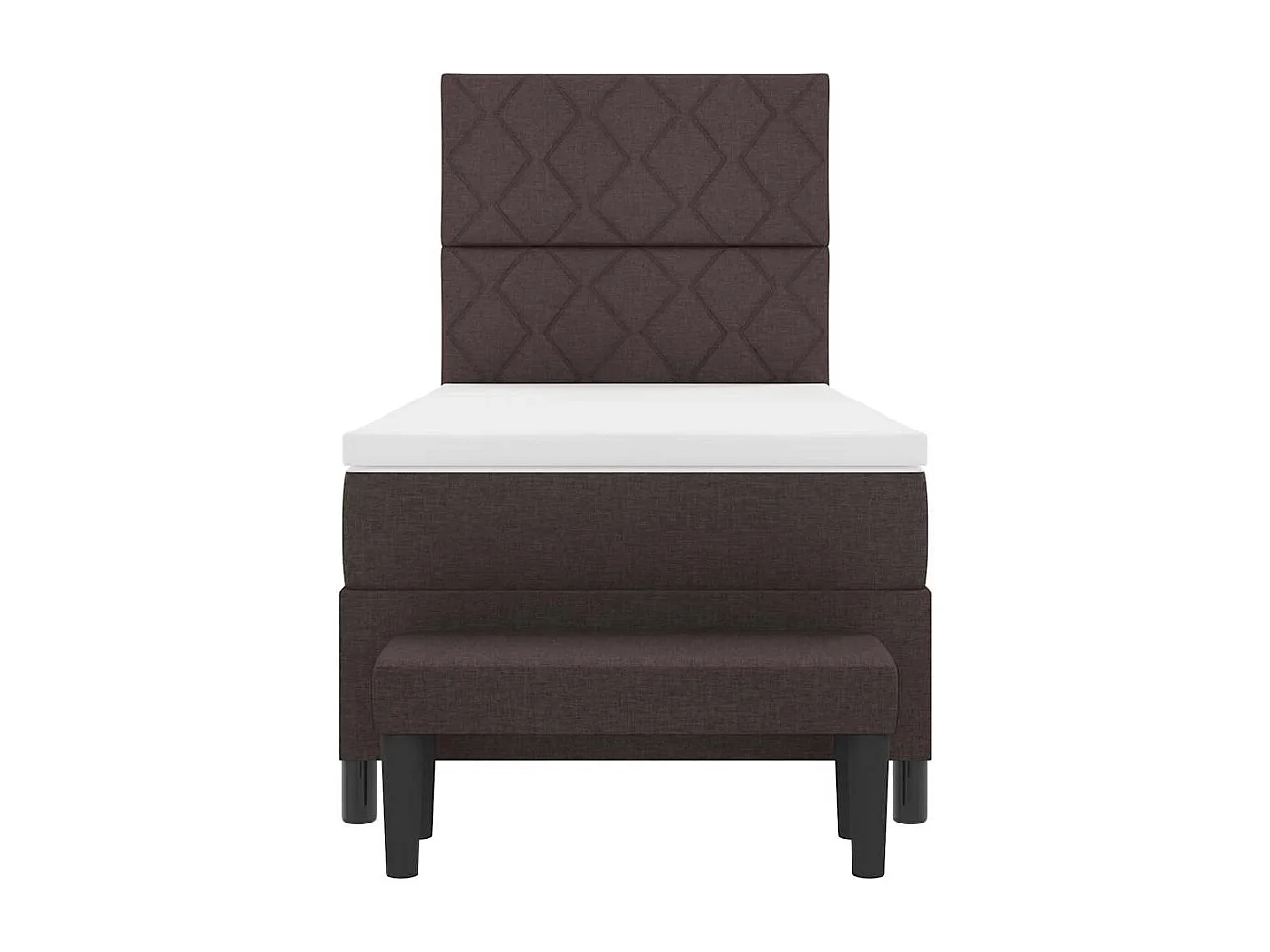 Boxspringbett Dunkelbraun 90 x 190 cm Stoff & Holzwerkstoff