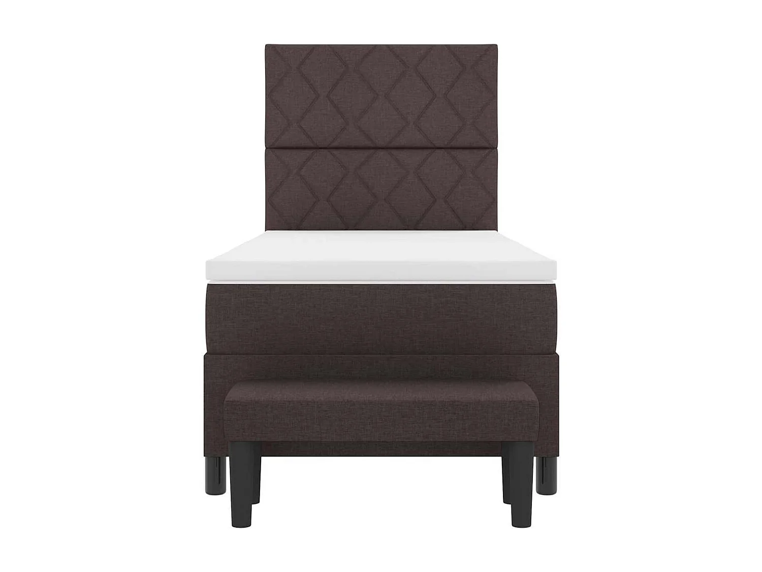 Boxspringbett Dunkelbraun 90 x 190 cm Stoff & Holzwerkstoff