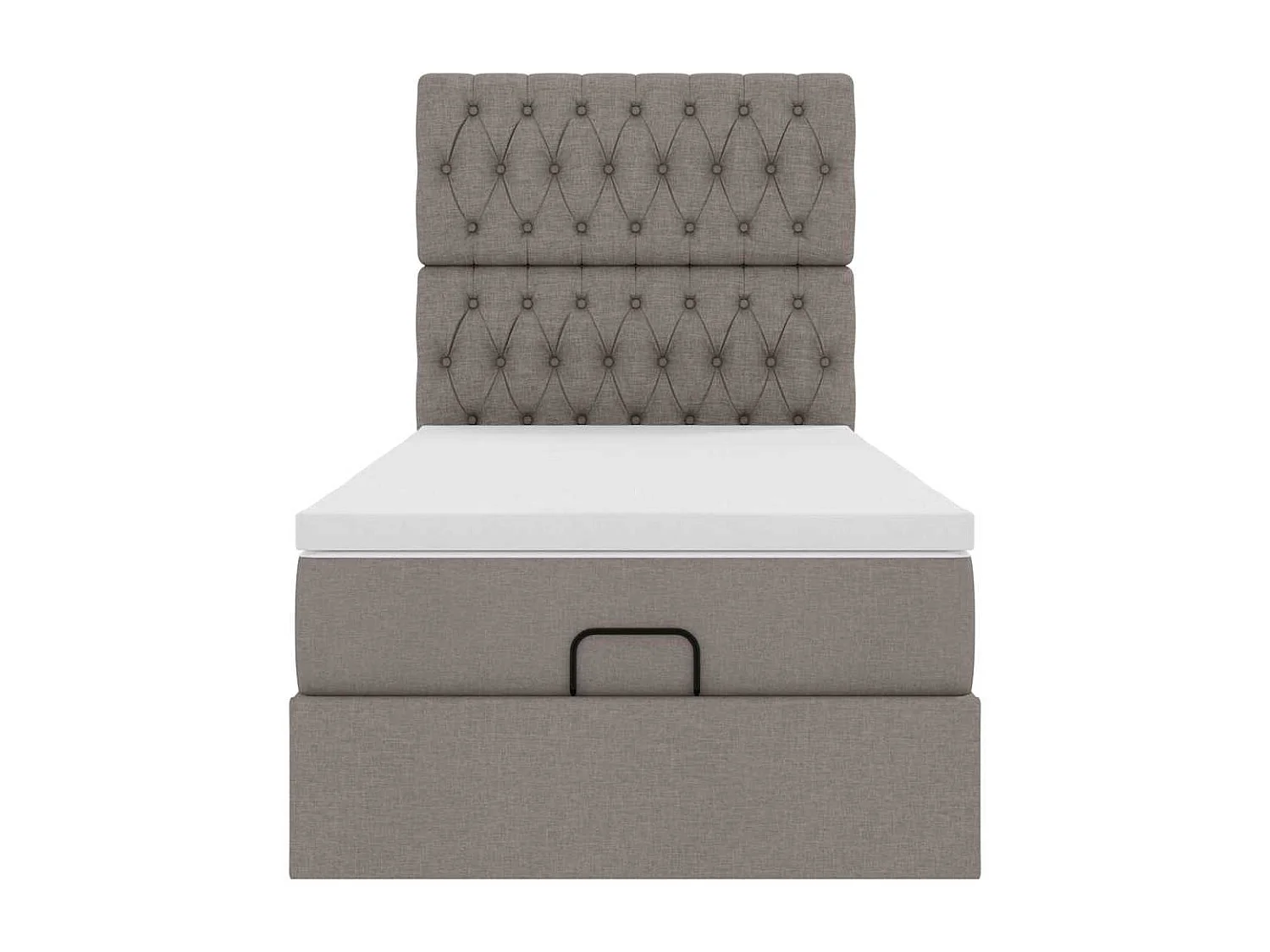Ottoman-Bett mit Matratze & LEDs Taupe 100x200 cm Stoff