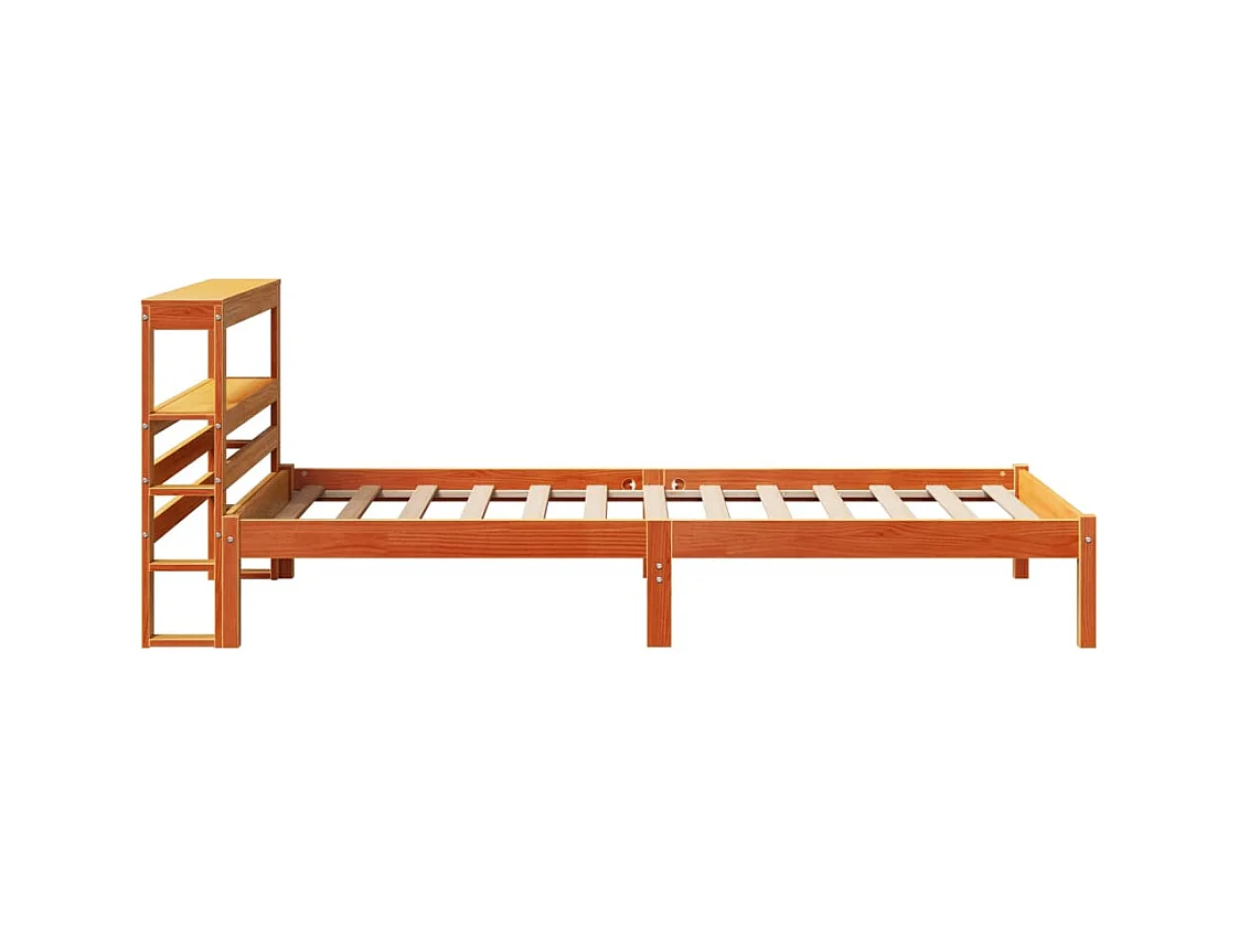 Cadre de lit avec tête de lit sans matelas cire marron 90x200cm