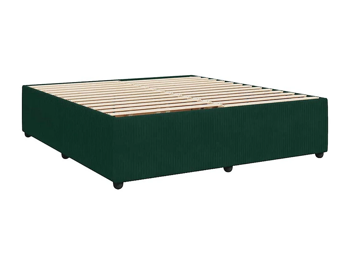 Cama box spring con colchón terciopelo verde oscuro 180x200 cm