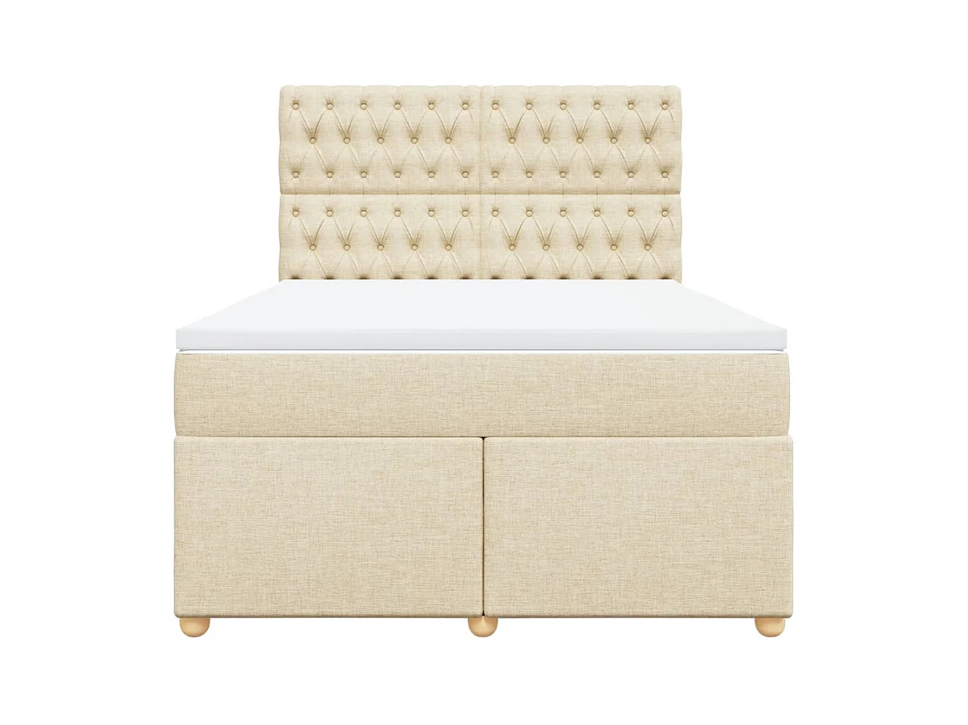 Sommier à lattes de lit avec matelas Crème 140x200 cm Tissu