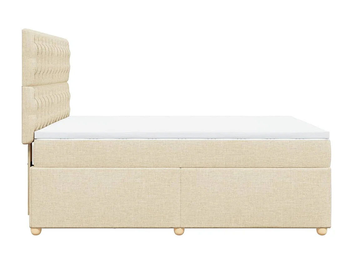 Cama com molas/colchão 140x200 cm tecido cor creme