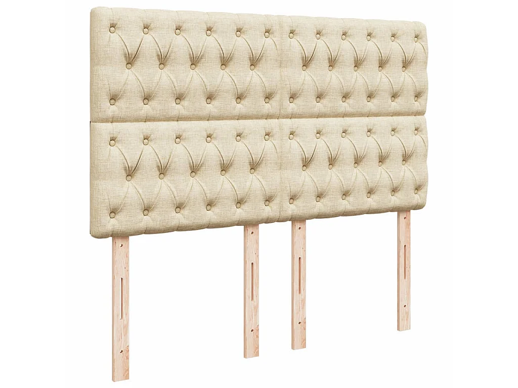 Boxspring met matras stof crèmekleurig 140x200 cm