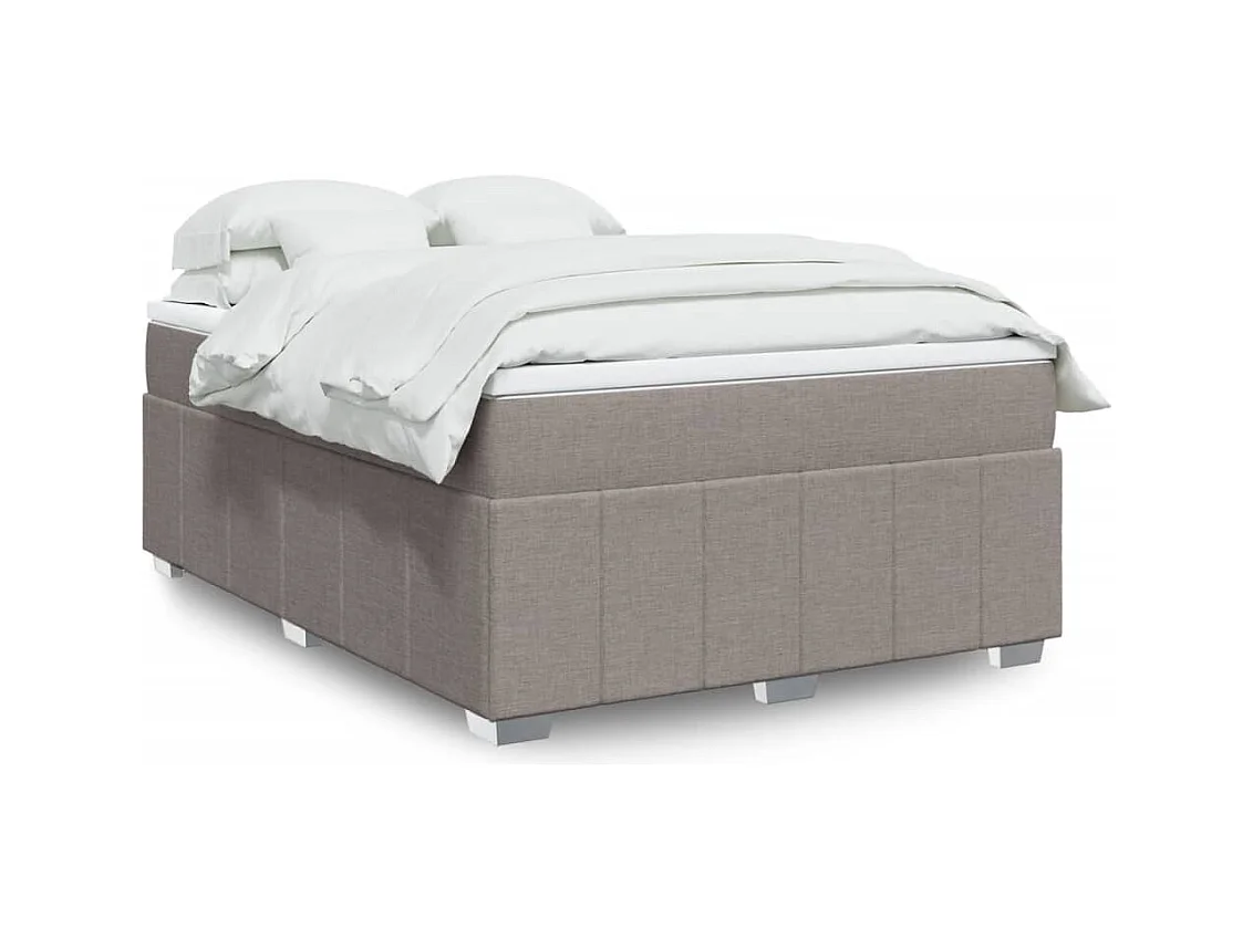 Boxspringbett mit Matratze Taupe 160x200 cm Stoff