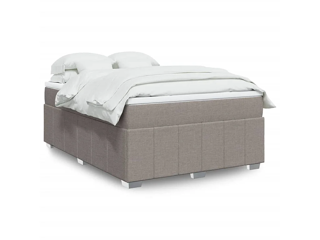 Sommier à lattes de lit avec matelas Taupe 160x200 cm Tissu