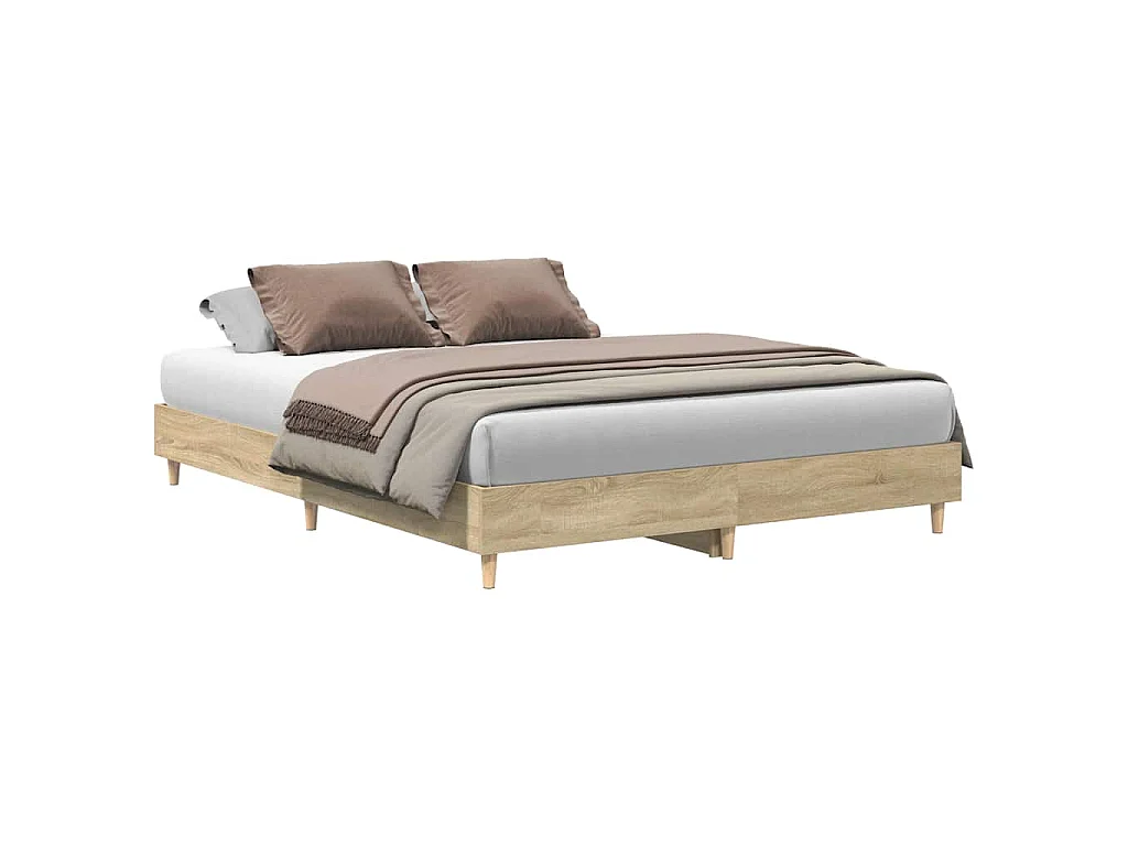Cadre de lit sans matelas chêne sonoma 140x200 cm