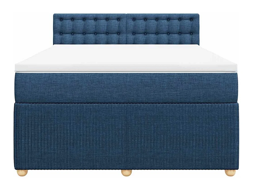 Giroletto a Molle con Materasso Blu 160x200 cm in Tessuto