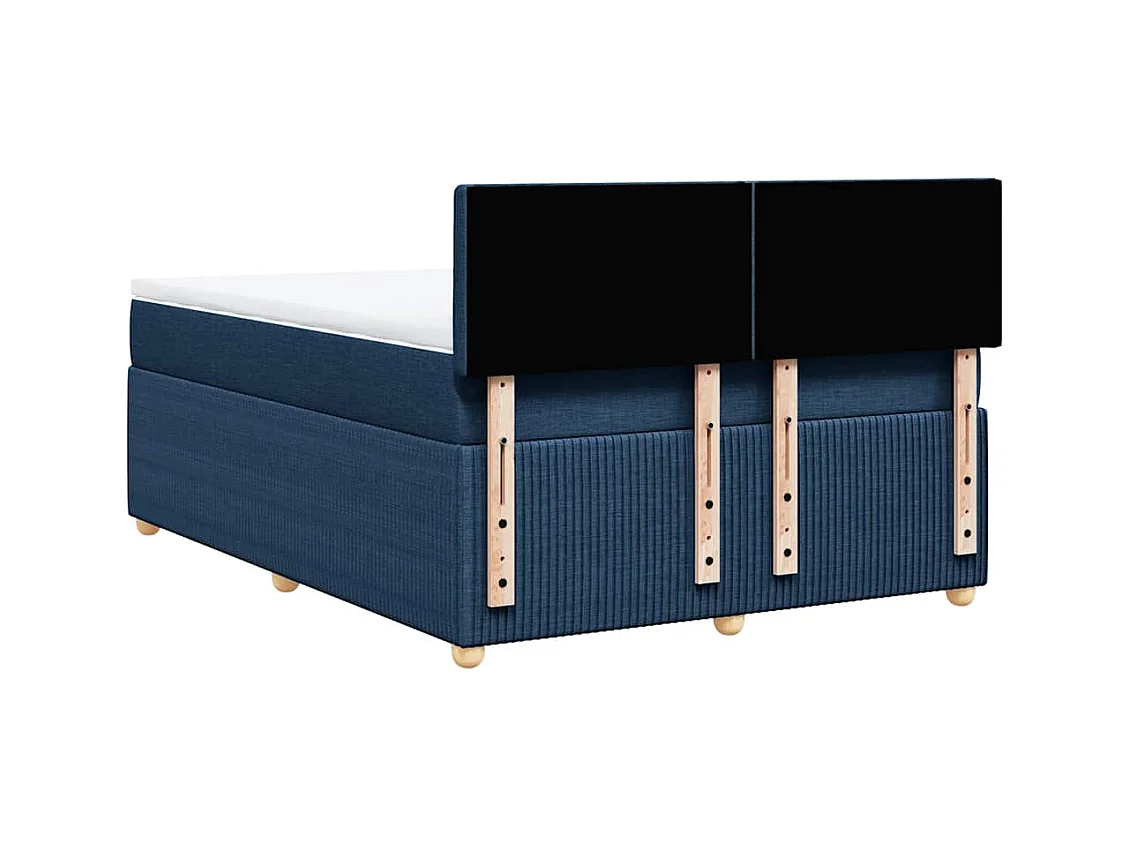 Giroletto a Molle con Materasso Blu 160x200 cm in Tessuto