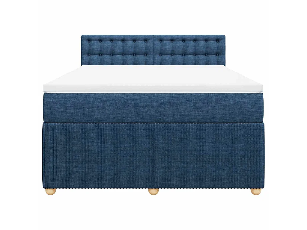 Giroletto a Molle con Materasso Blu 160x200 cm in Tessuto