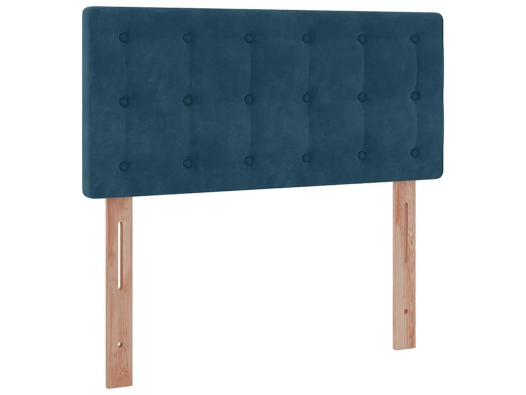Estructura de cama otomana colchón terciopelo azul oscuro