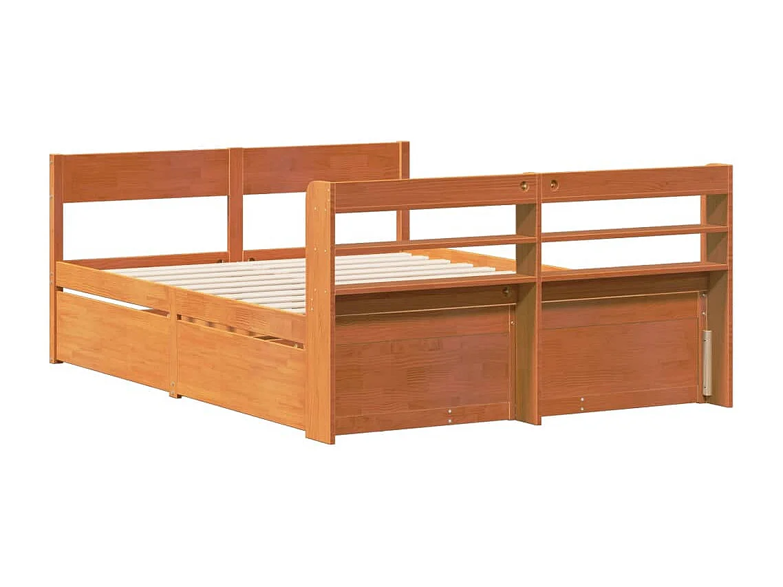 Letto senza Materasso Marrone Cera 160x200 cm in Legno di Pino