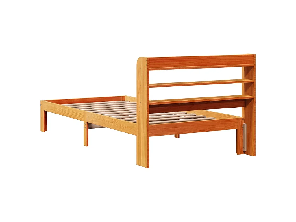 Letto senza Materasso Marrone Cera 100x200 cm in Legno di Pino