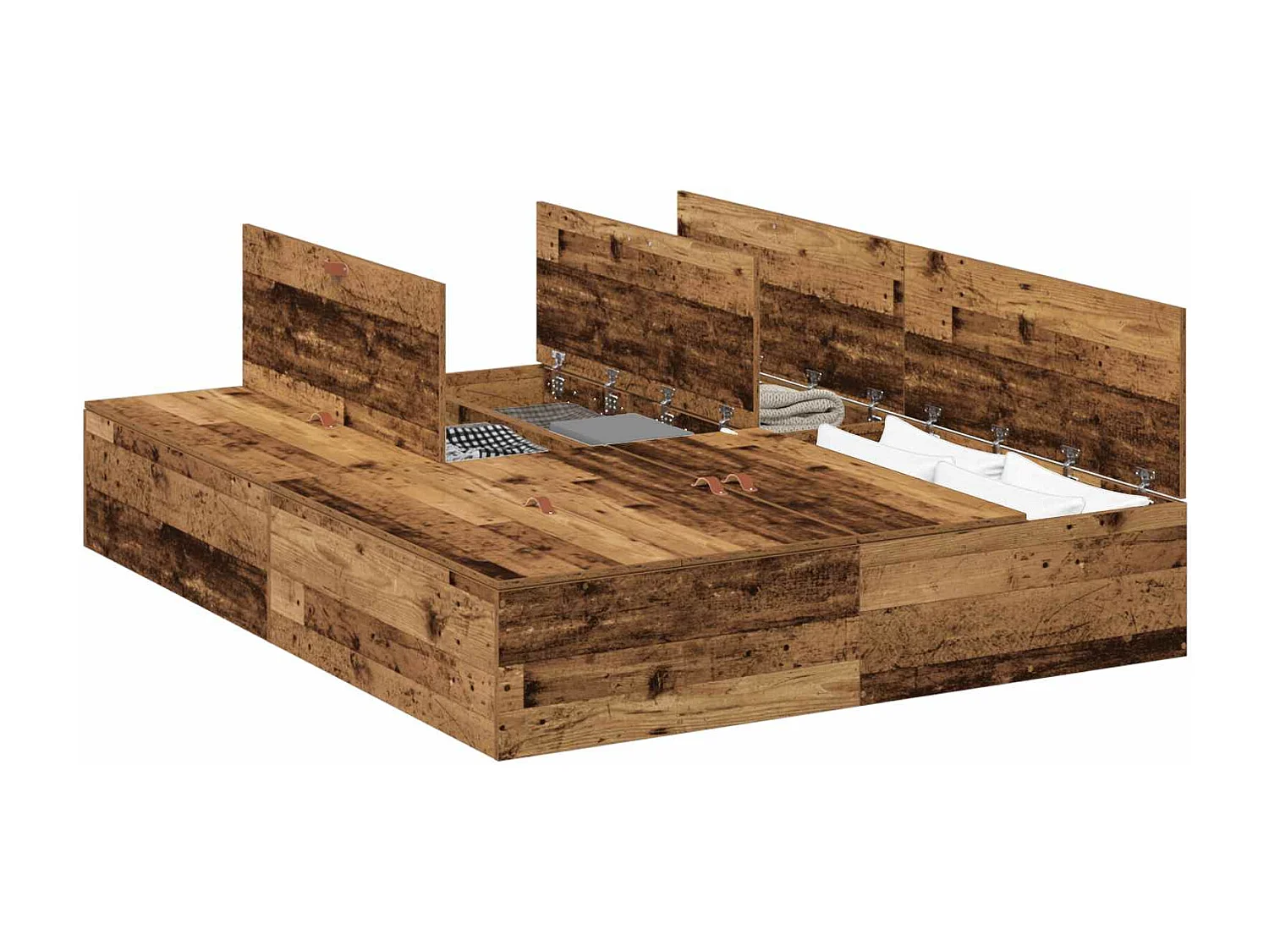 Cadre de lit avec rangement Bois Ancien 150 x 200 cm