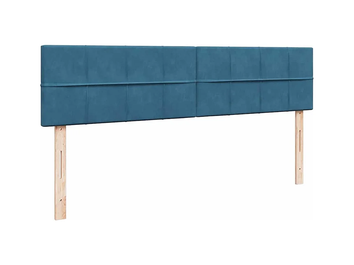 Cadre de lit ottoman avec matelas bleu foncé 160x200 cm velours