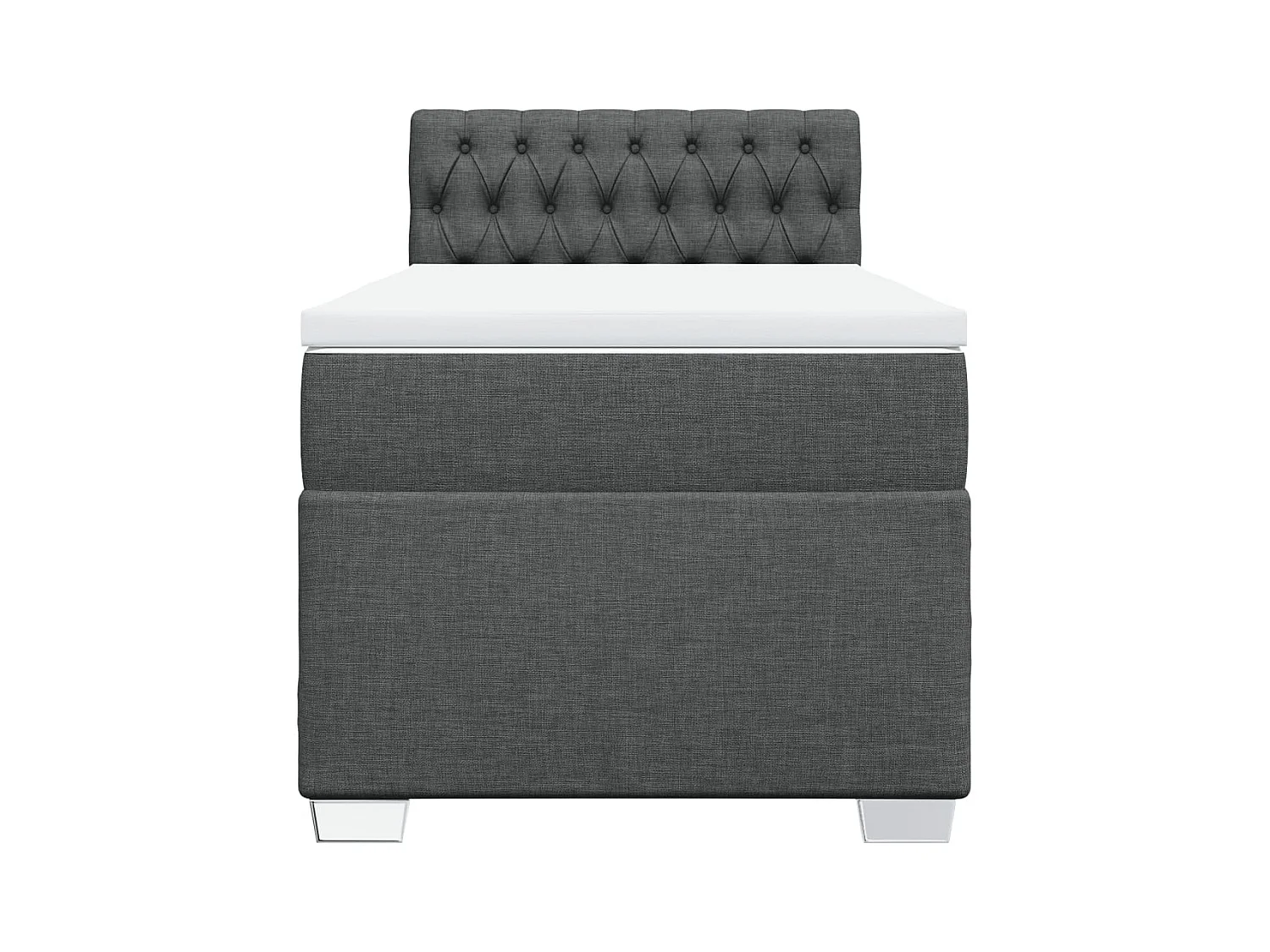 Boxspringbett mit Matratze Dunkelgrau 90x200 cm Stoff