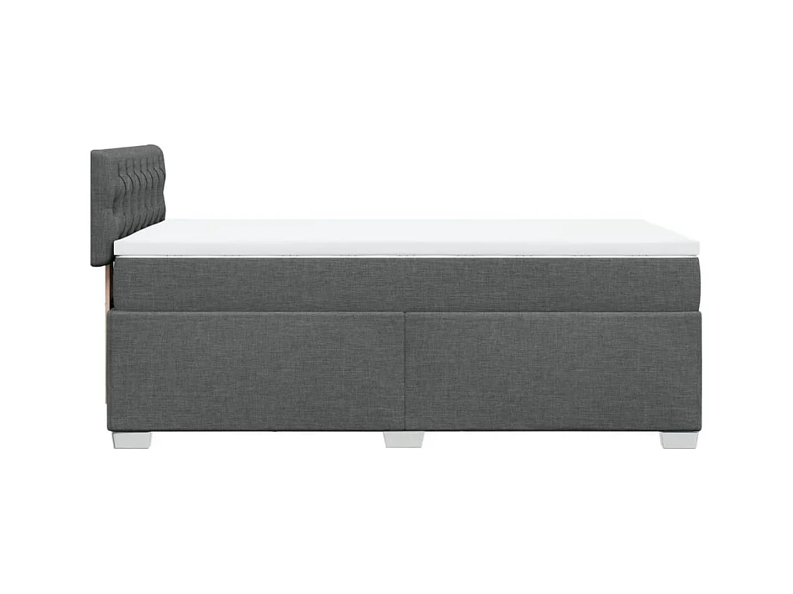 Boxspringbett mit Matratze Dunkelgrau 90x200 cm Stoff