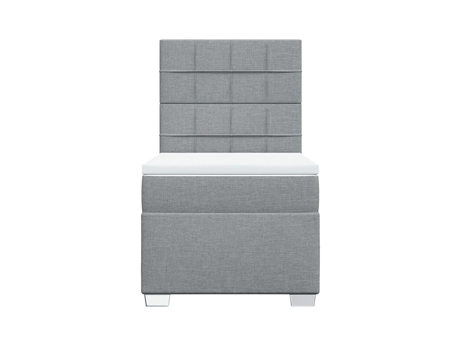 Giroletto a Molle con Materasso Grigio Chiaro 90x200 cm Tessuto