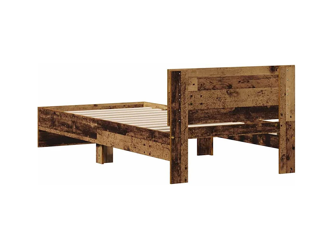 Bettgestell mit Kopfteil Altholz 90 x 190 cm Holzwerkstoff