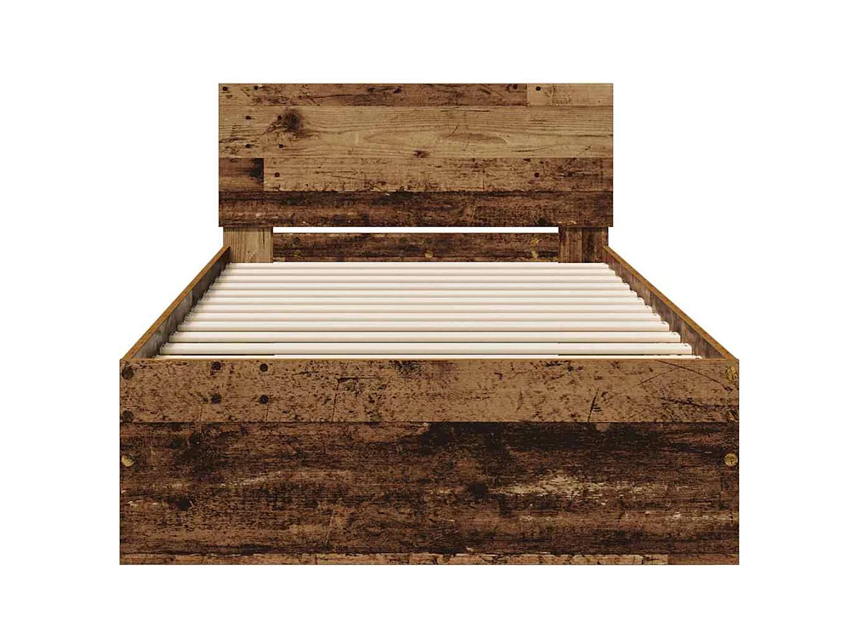 Bettgestell mit Kopfteil Altholz 90 x 190 cm Holzwerkstoff