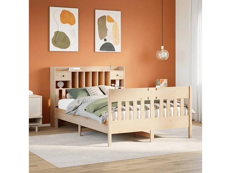 Cadre de lit sans matelas 160x200 cm bois massif de pin