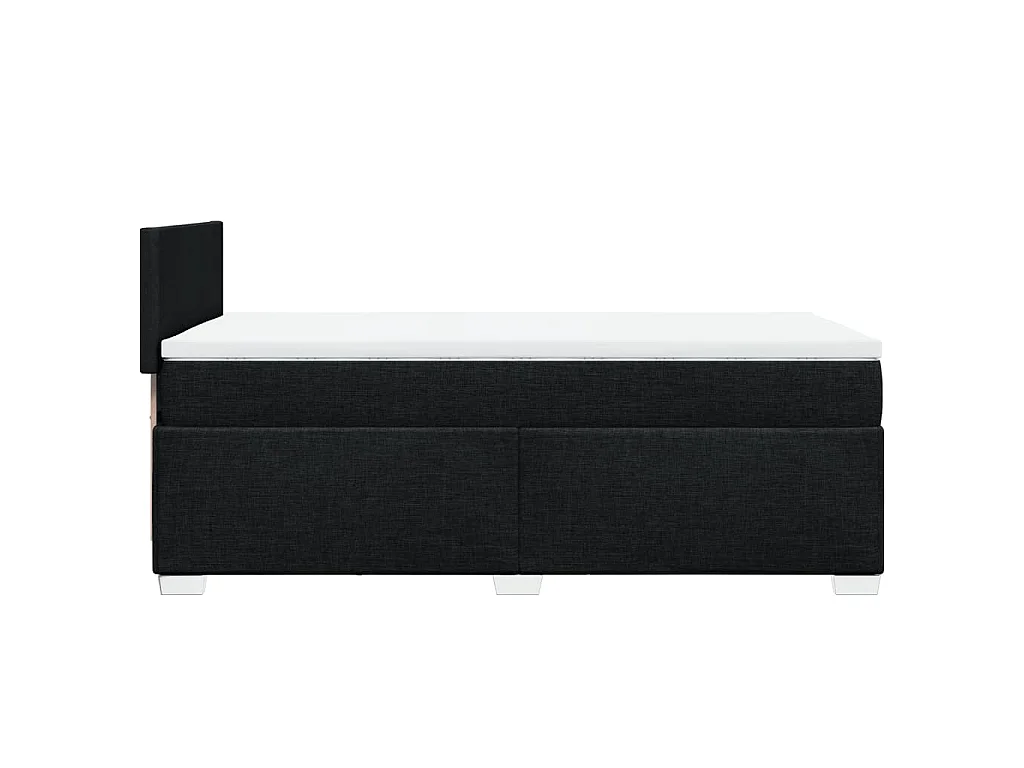 Cama com molas/colchão 90x200 cm tecido preto