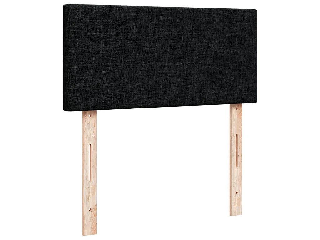 Cama com molas/colchão 90x200 cm tecido preto