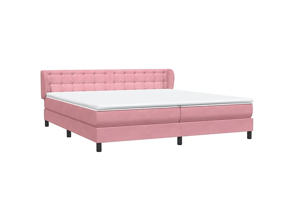 Boxspringbett mit Matratzen Rosa 180x210 cm Samt
