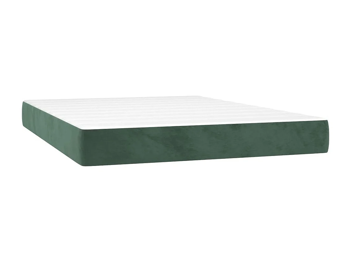 Sommier à lattes de lit matelas et LED Vert foncé 140x200 cm