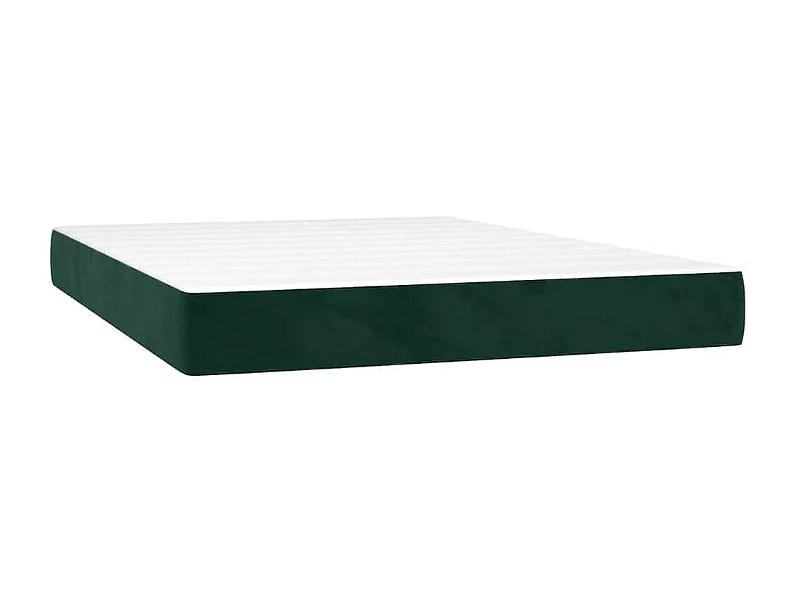 Boxspring met matras en LED fluweel donkergroen 140x200 cm